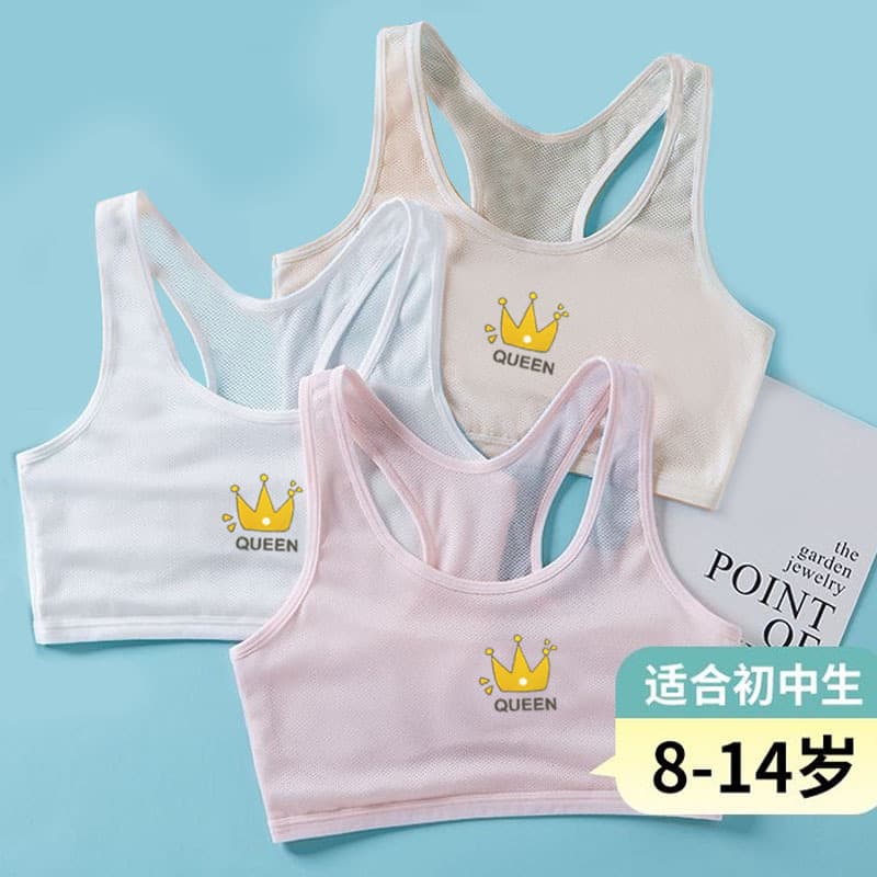 Girls Underwear Developmental Crop Top for Elementary Students, Teen Girls Thin Breathable Vest