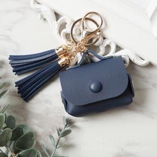 Compatible with Apple AirPods Earphone Protective Case Tassel Leather Bag Style Protective Case Earphone Case Wholesale