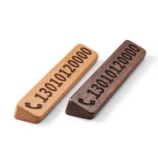 Natural Black Walnut and Beech Solid Wood Parking Sign Premium Parking Number Plate Sunproof Movable Car Phone Sign