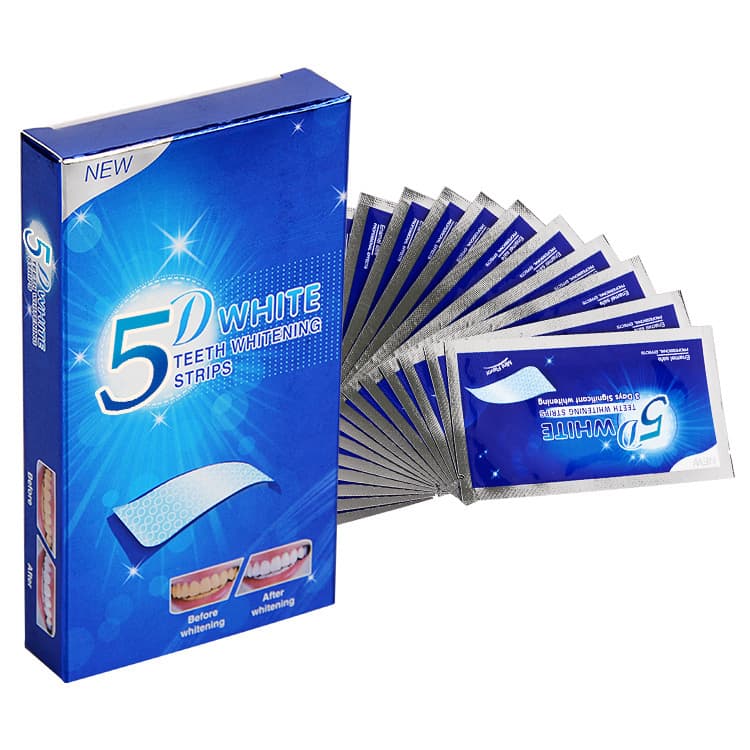 5D Teeth Whitening Strips 7 Pairs 14 Strips Kit Removes Yellow Stains Brightens Teeth 9D Vibrant White