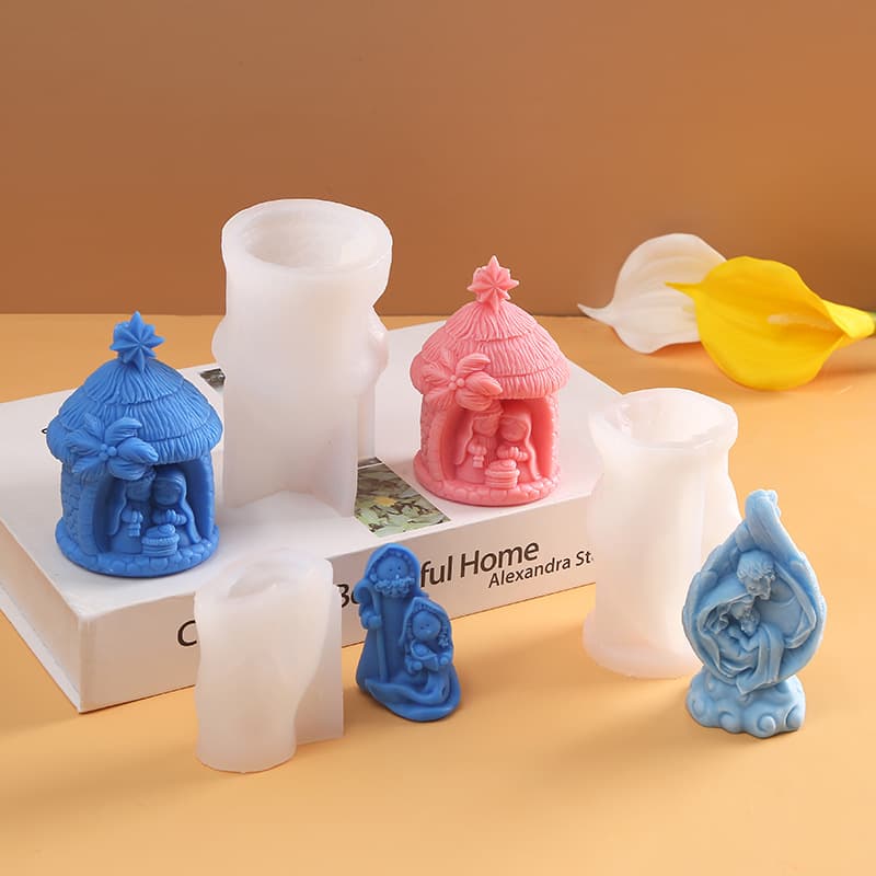 Jesus Birth Silicone Mold DIY Drip Candle Aromatherapy Candle Irregular Shape Cake Mold White Color Baking Mold for Middle East