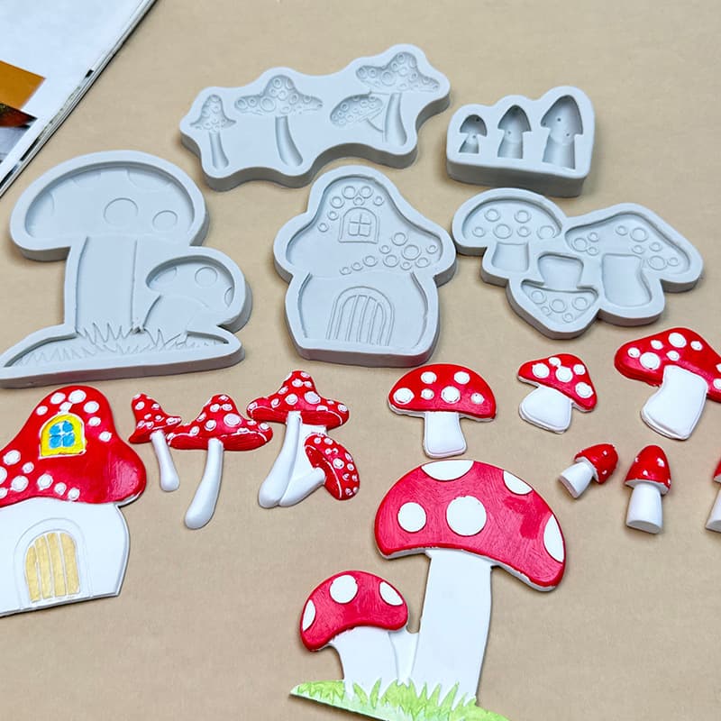 Mushroom Combo DIY Modern Shape Series Silicone Mold Handmade Fondant Cake Mold Fondant Decoration Tool