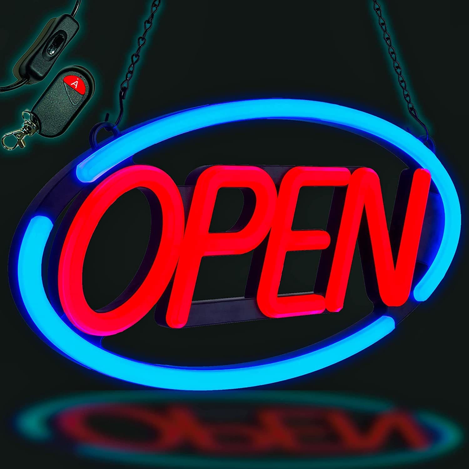YOUCO Neon Sign Cross-border E-commerce Imitation Neon Light Box OPEN Sign Oval Light Box