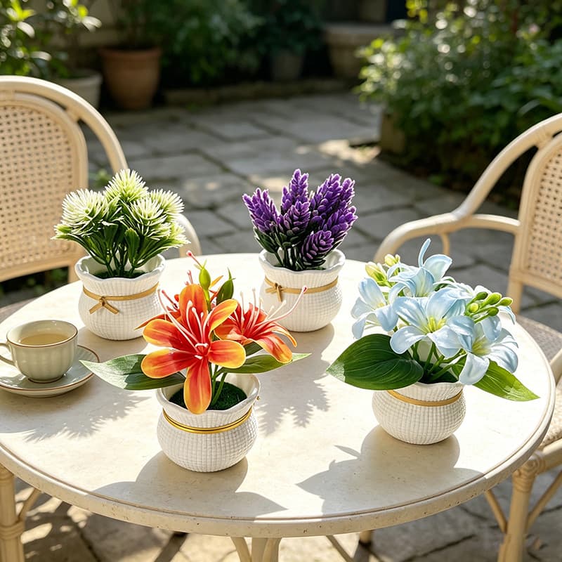 Simulated 3D Film Mini Lucky Bag Potted Plant, Home Living Room Entryway Decoration, Artificial Flower Mini Bonsai Ornament