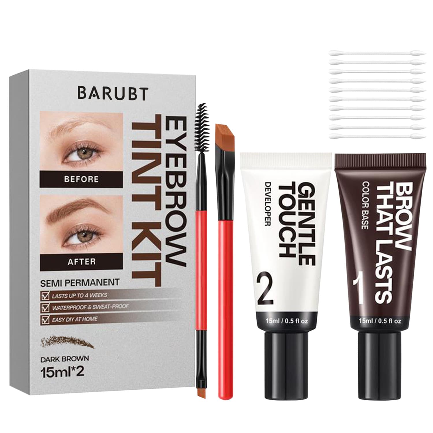 Cross-border BARUBT popular liquid dyed tear-off eyebrow cream waterproof long-lasting non-fading lazy eyebrow cream waterproof and quick-drying