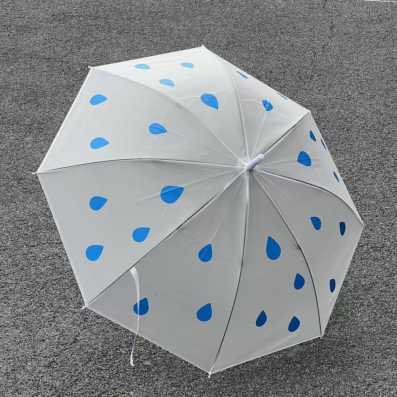 Blogger's Same Style Raindrop Umbrella, Thickened and Reinforced, High Appearance, Portable Long Handle Umbrella for Students, Dual-Use