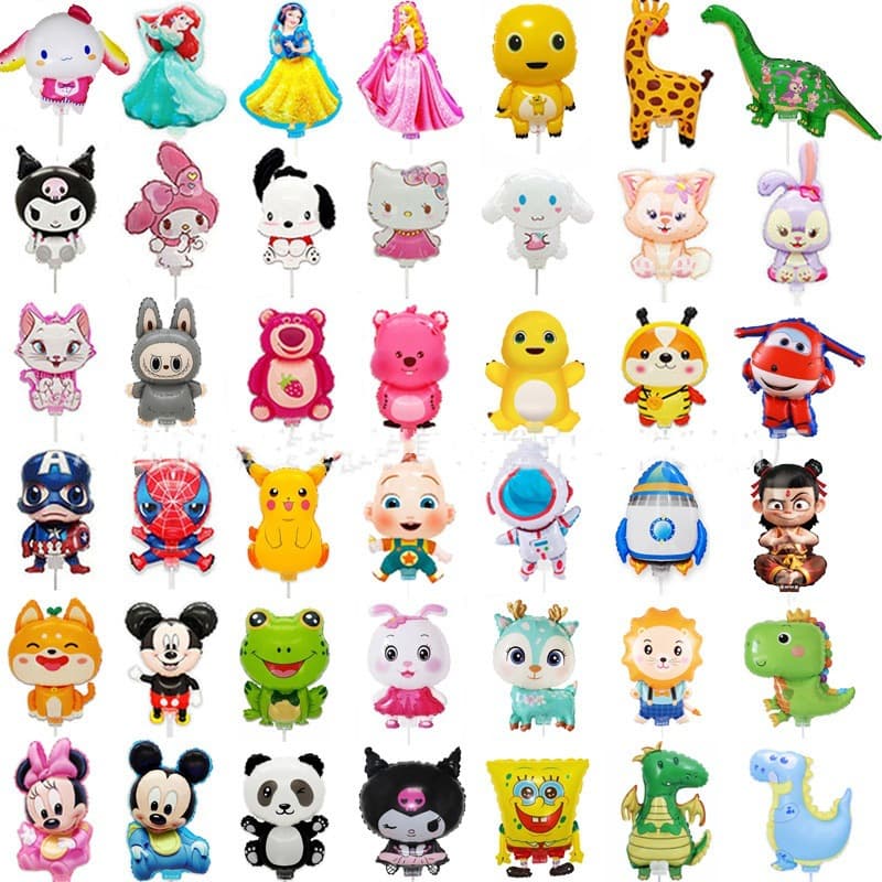 Animal Clip Balloon Vendor Handheld Stick Cartoon Foil Balloon Kids Balloon Holder Cute Labubu Toddler