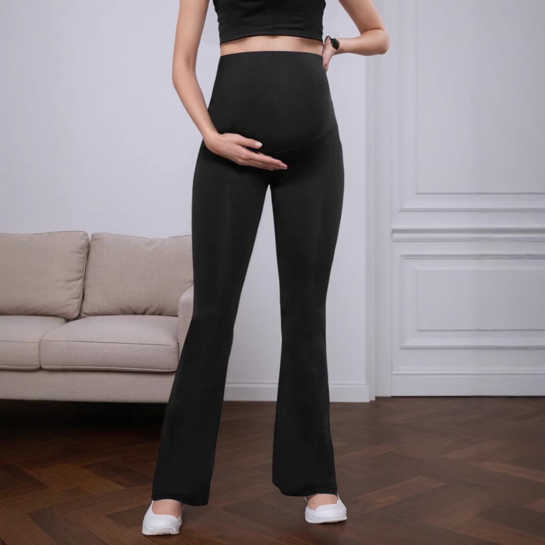 1065 Amazon Cross-border Maternity Pants Spring/Autumn Flared Leggings Over-belly Pants Non-binding Waist Casual Long Pants