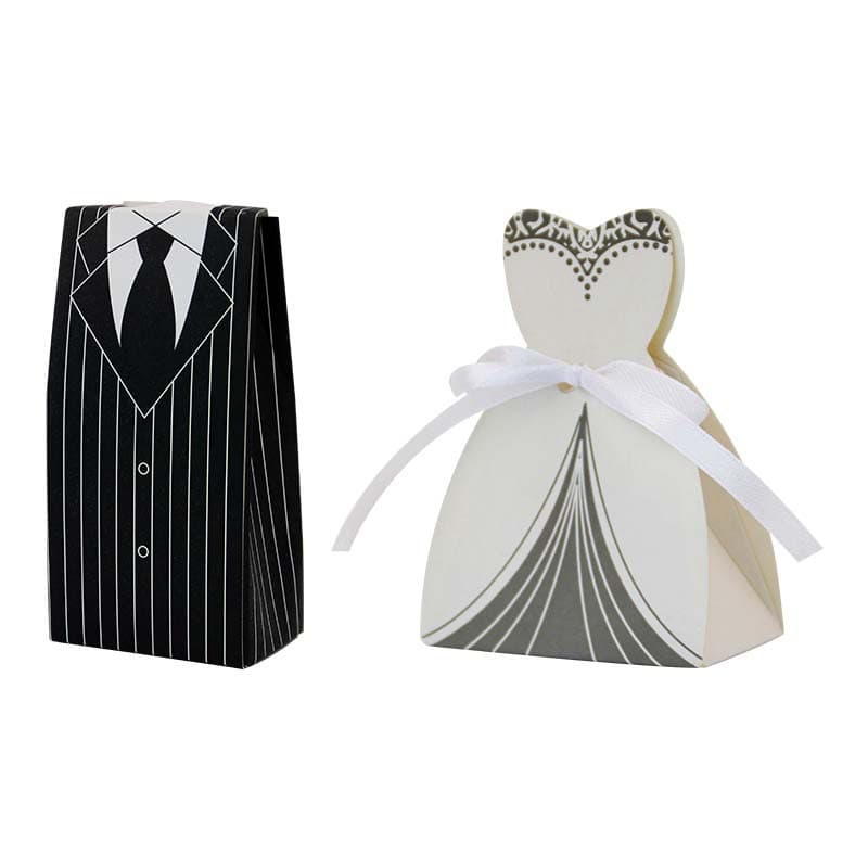 New European Style Wedding Candy Box Western Wedding Candy Gift Box Groom and Bride Set Wedding Candy Box In Stock