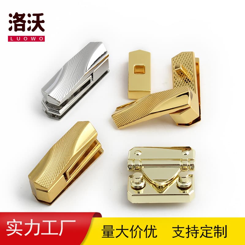Factory Direct Supply Metal Twist Lock with Buckle for Bags, Suitcase Lock Clasp, Bag Strap Lock, Bag Hardware