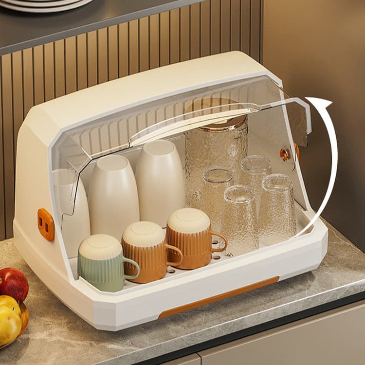 Tea Cup and Tea Set Storage Box Desktop Square Transparent Organizer Cabinet Dining Table Kitchen Cabinet Cup Storage Rack