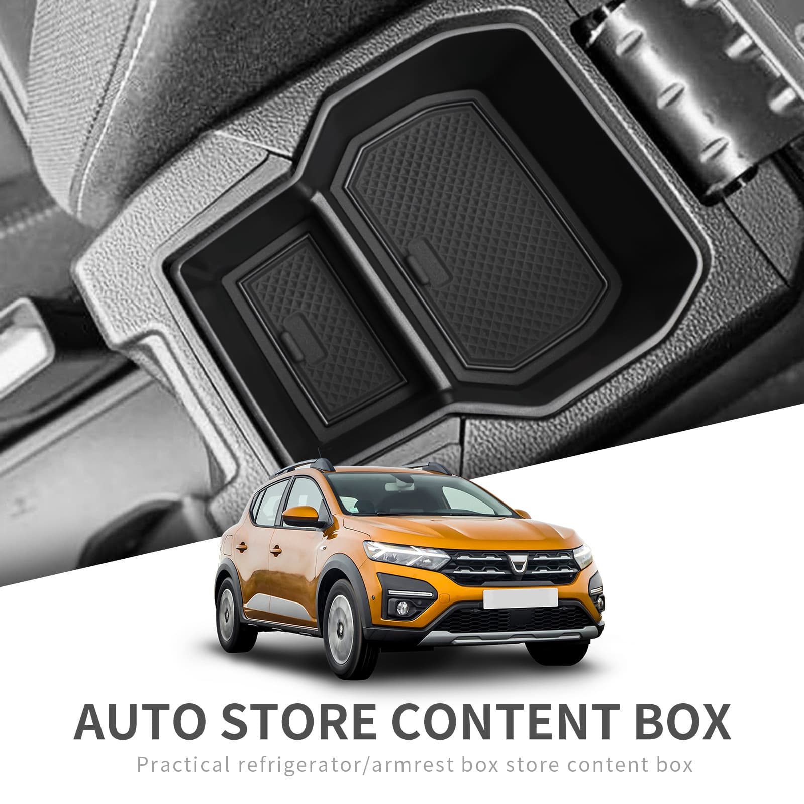 Suitable for 20-25 Dacia Sandero Armrest Box Storage Box Car Storage Box