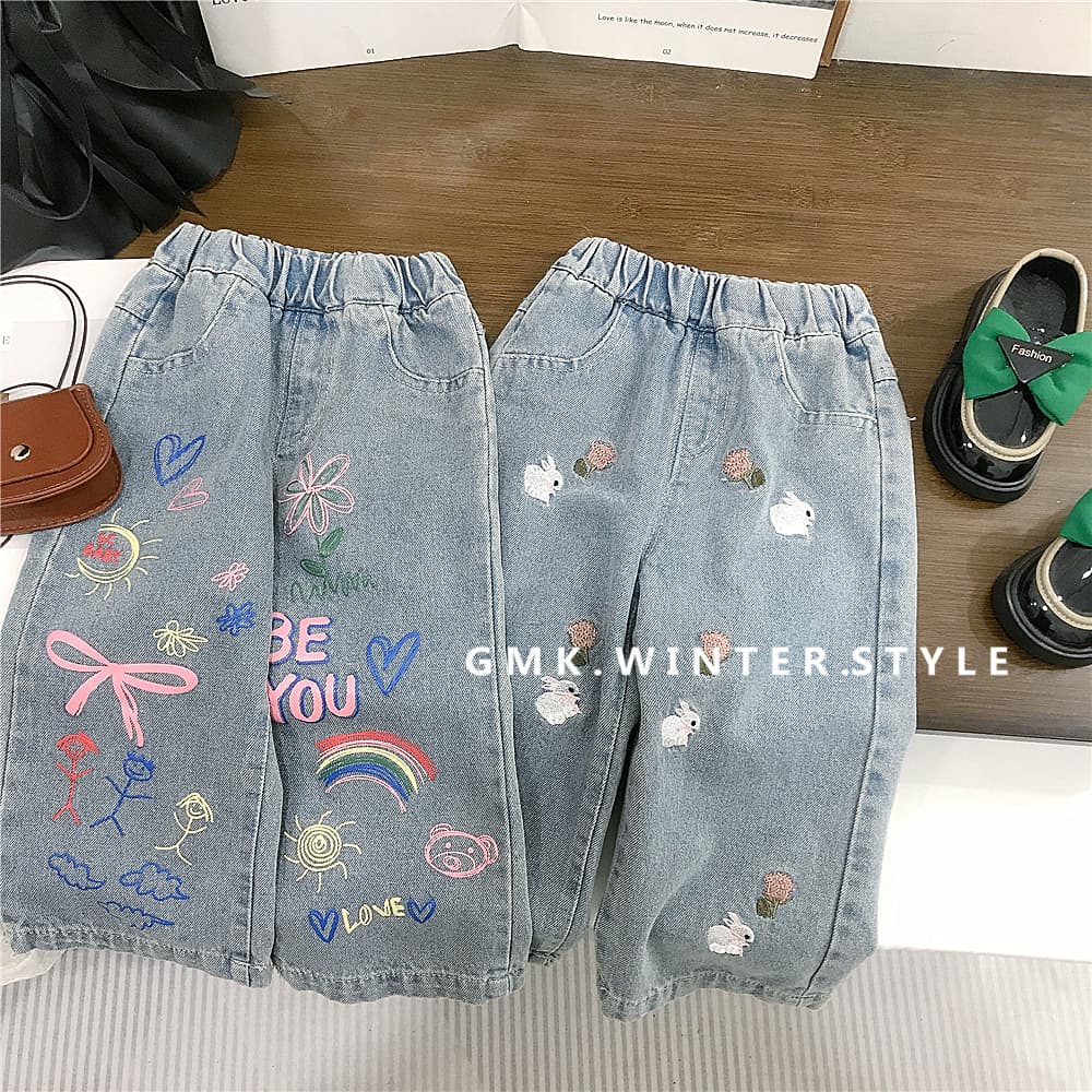 Girls' pants, spring and autumn, children's jeans, new styles, girls' straight pants, baby autumn casual pants, foreign trade