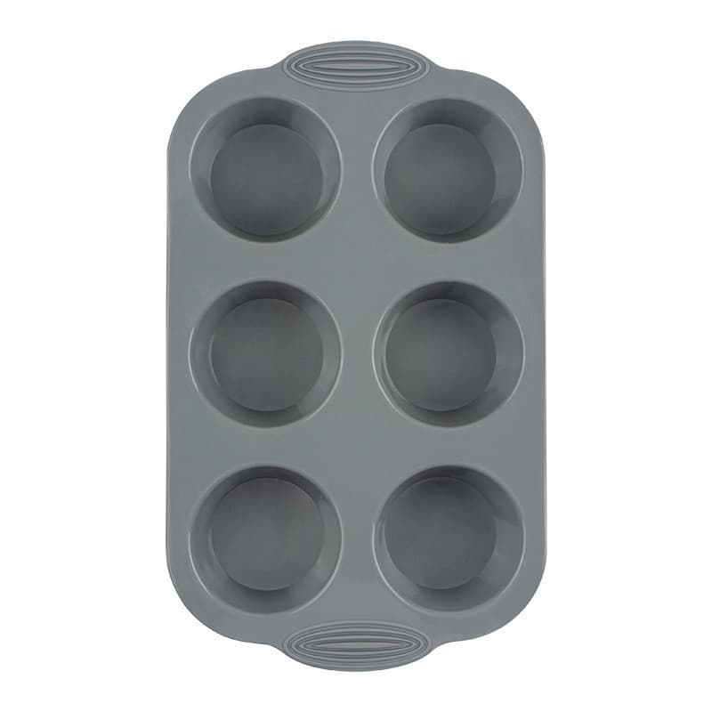 Food-Grade Silicone Cake Mold 6-Cavity Round Muffin Cup DIY High-Temperature Resistant Kitchen Baking Tool for Holidays