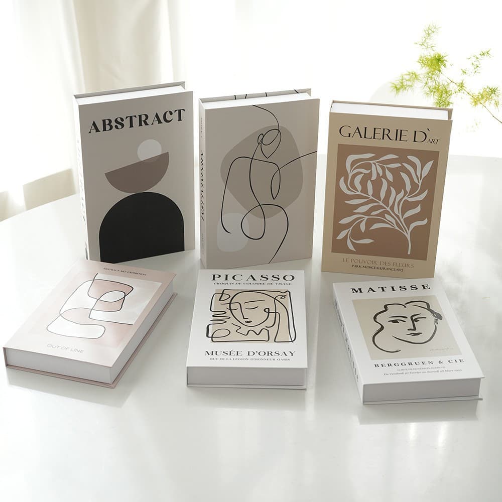 Instagram-style modern living room/bedroom replica book, abstract lines, realistic book, desktop/entrance hall ornament.