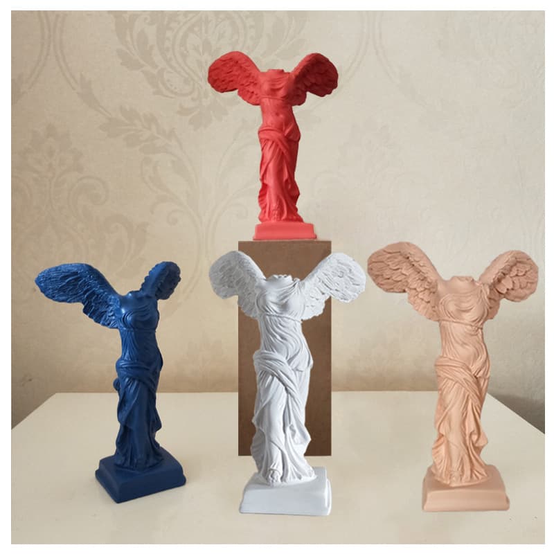14cm High Resin Victory Goddess Statuette Color Sculpture Full Body Nordic Character Decoration Desktop Decoration