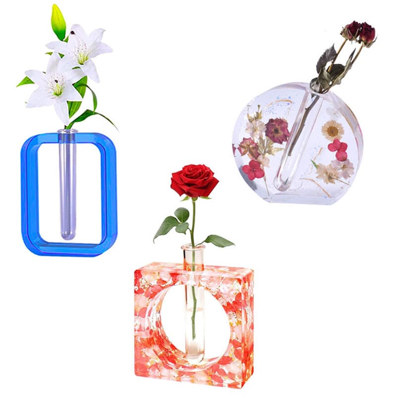 Amazon Multiple Flower Vessel Silicone Mold DIY Epoxy Resin Hydroponic Flower Vase Insert Vase Water Plant Vase Mold
