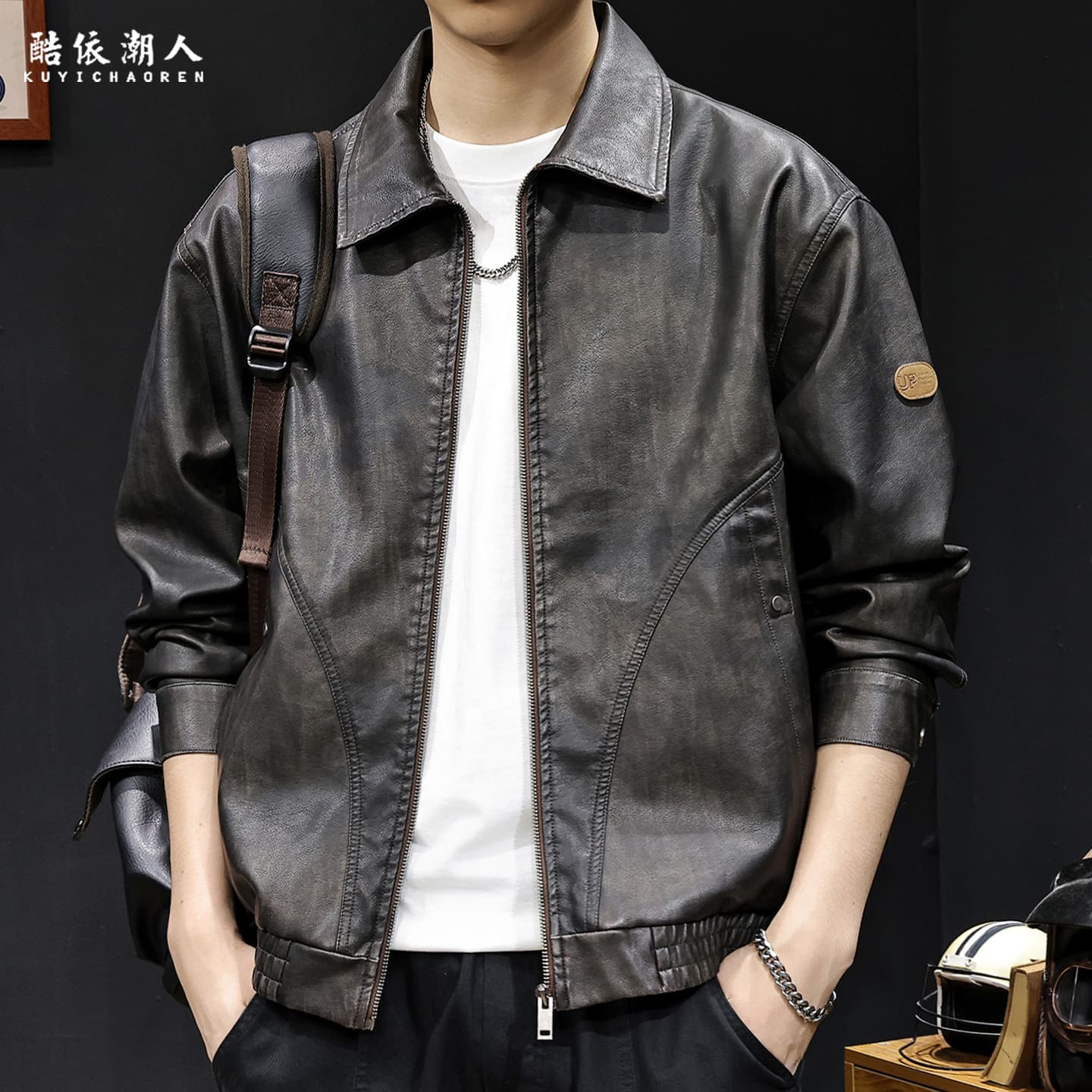 American Retro 2025 New Leather Jacket for Men Spring/Autumn Large Size Casual Motorcycle Style Jacket High-End Trendy Brand
