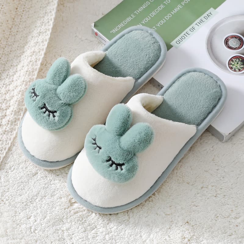 Cute Cartoon Women's Cotton Slippers, Plush Warm Indoor Slippers for Home