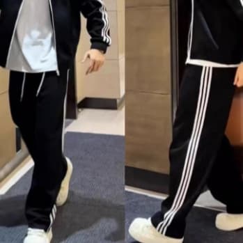 New Fall Washed Curve Sport Jacket and Pants for Men, Trendy Loose-Fitting Versatile Casual Jacket with Wide Legs