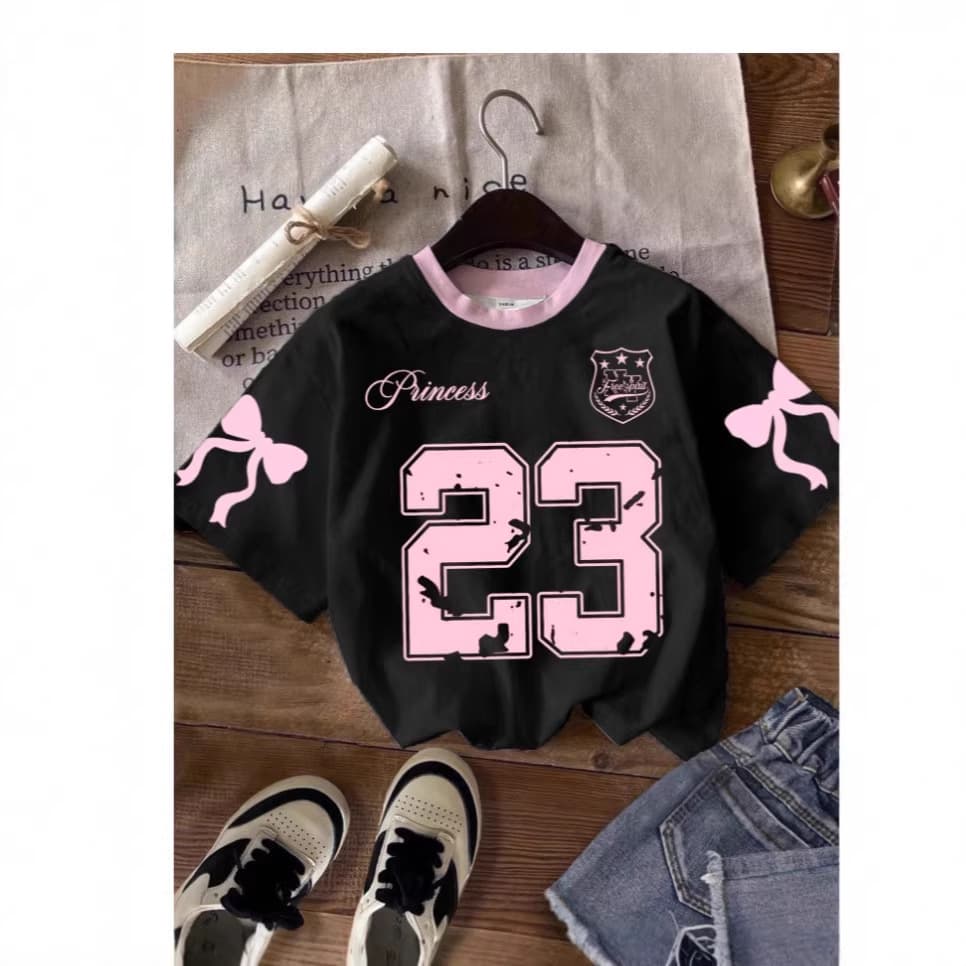 Trending Cross-Border New Basketball Jersey No. 23 Red 3D Print Loose Short-Sleeve Sports Top for Women