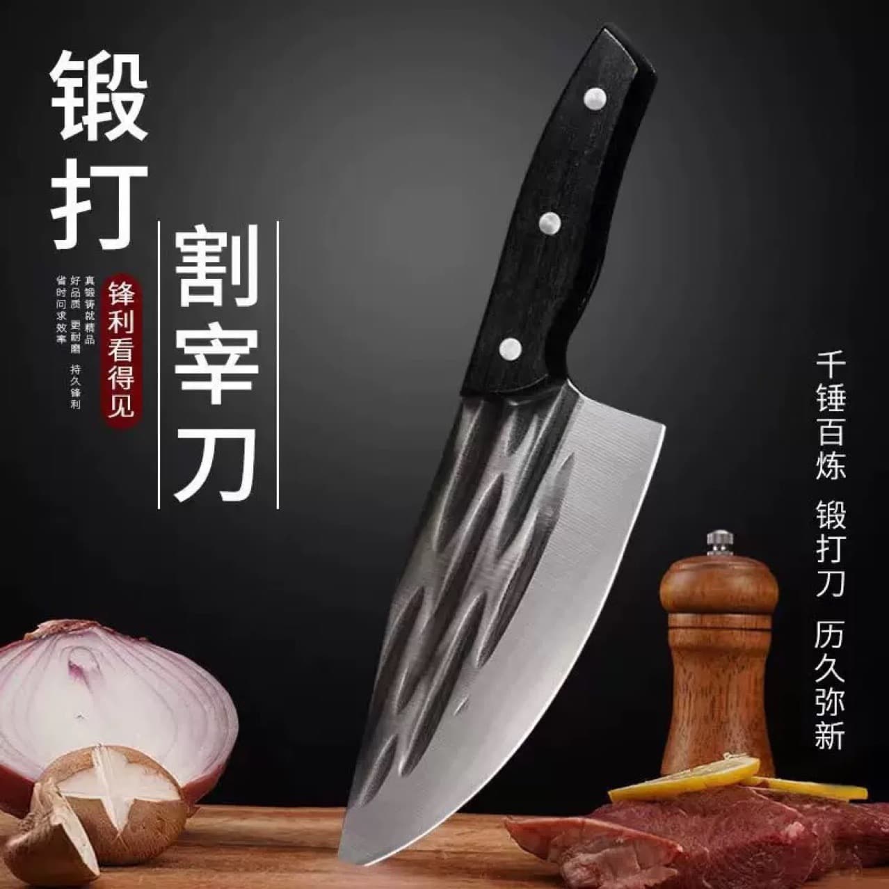 Popular Yangjiang kitchen knives, hand-forged stainless steel cleavers, perfect for chopping and slicing.