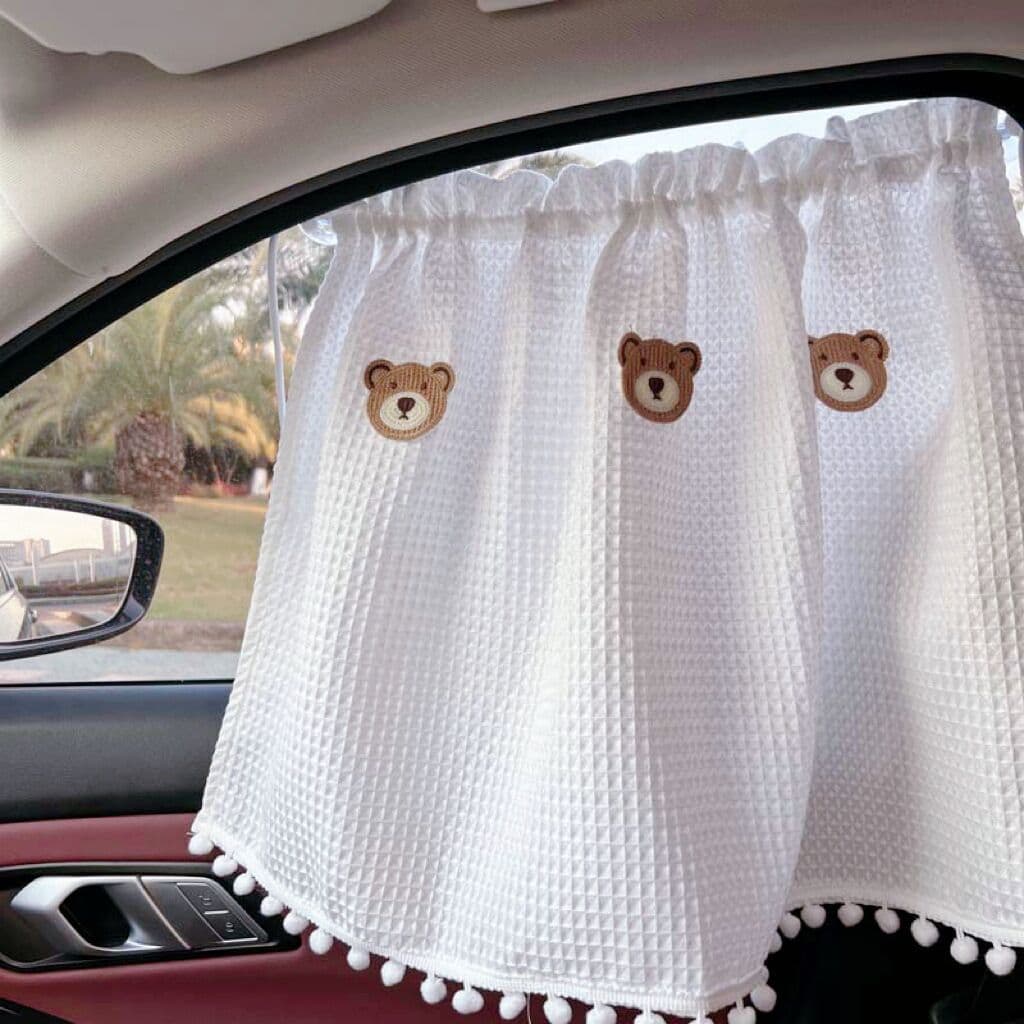 Waffle Car Sun Shade Side Curtain Sun Protection Heat Insulation Window Shade Privacy Curtain Retractable Car Curtain