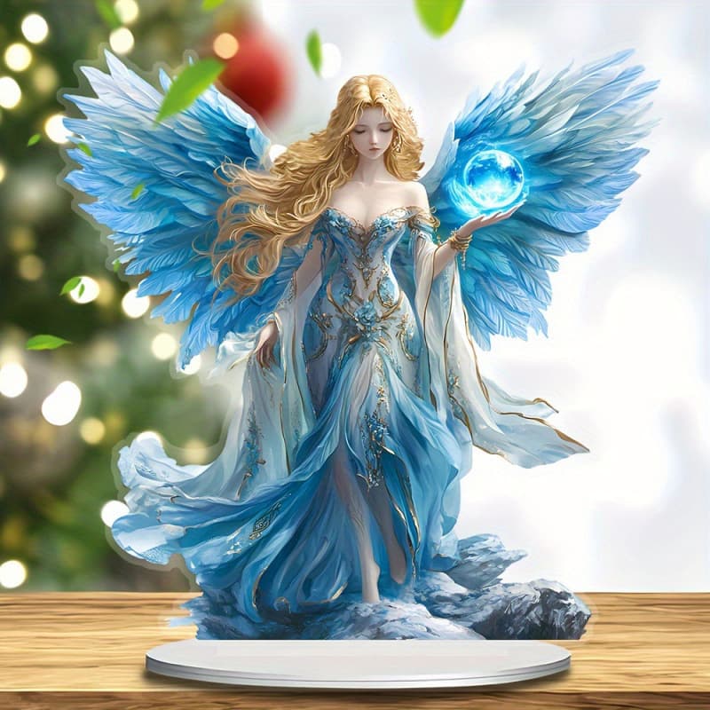 Cross-Border New Product Guardian Angel Statue Acrylic Ornament 2D Flat Decoration Multifunctional Holiday Decoration