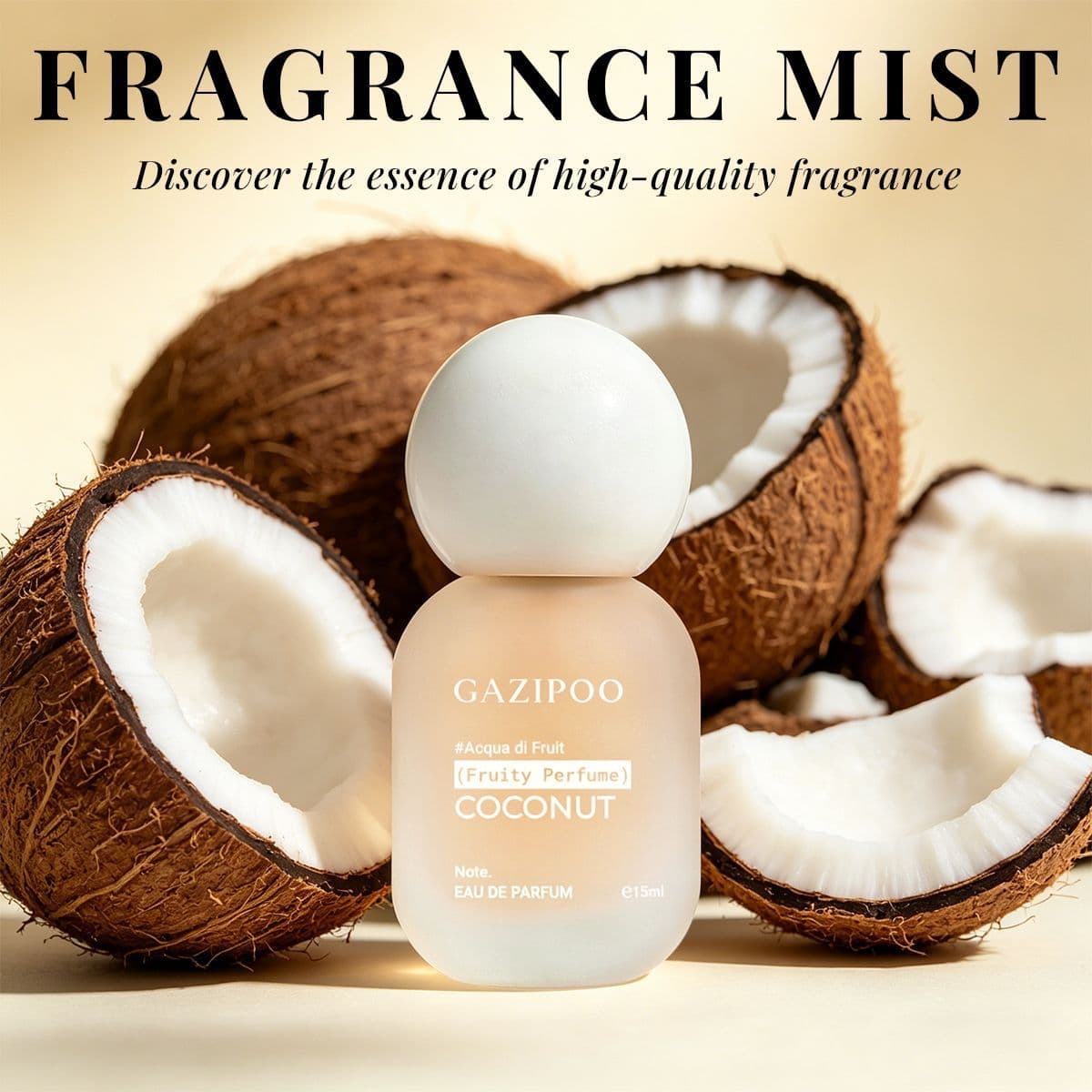 0808-29 GAZIPO0 Cross-border Bestseller Coconut 15ml Spray Alcohol-free Perfumes Long-lasting Fragrance Niche