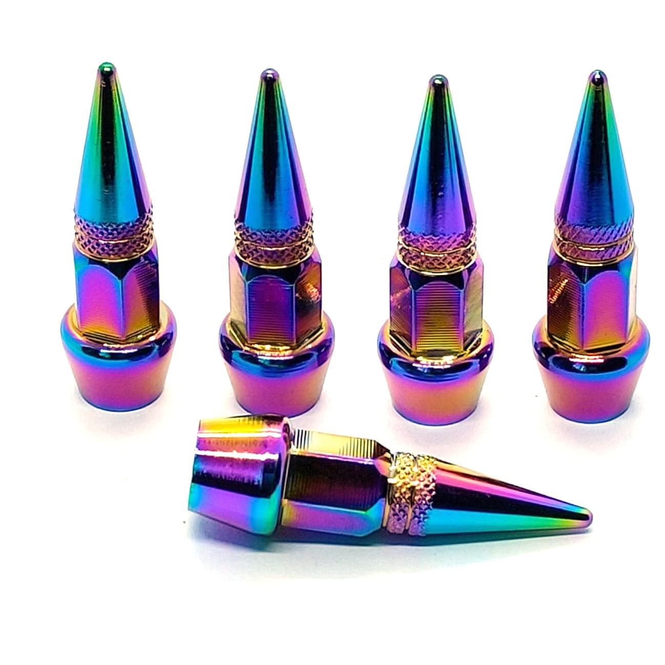 Cross-border Colorful Aluminum Alloy Tire Valve Caps for Car Motorcycle, American Style Valve Stem Caps
