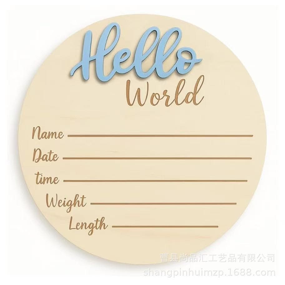 New Cross-Border Baby Announcement Board, Newborn Party DIY Home Decoration Wooden Sign, Household Memorial Keepsake Sign
