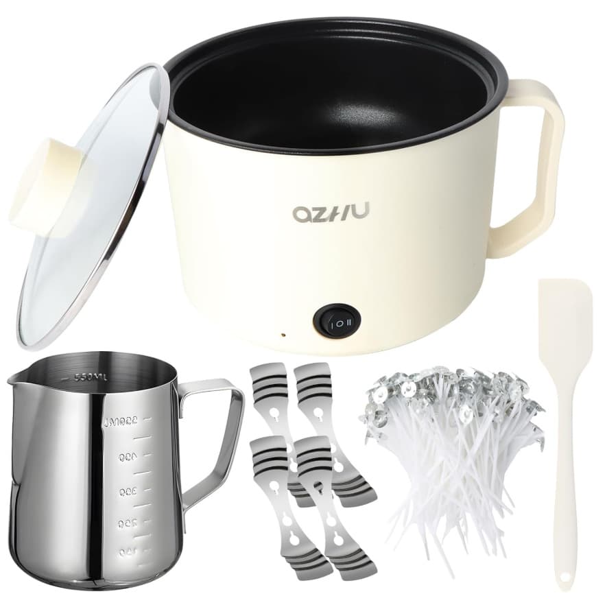 Electric Candle Melting Pot Kit, Temperature-Controlled Wax Melter for Soy Wax & Beeswax, Aromatherapy Candle DIY Supplies