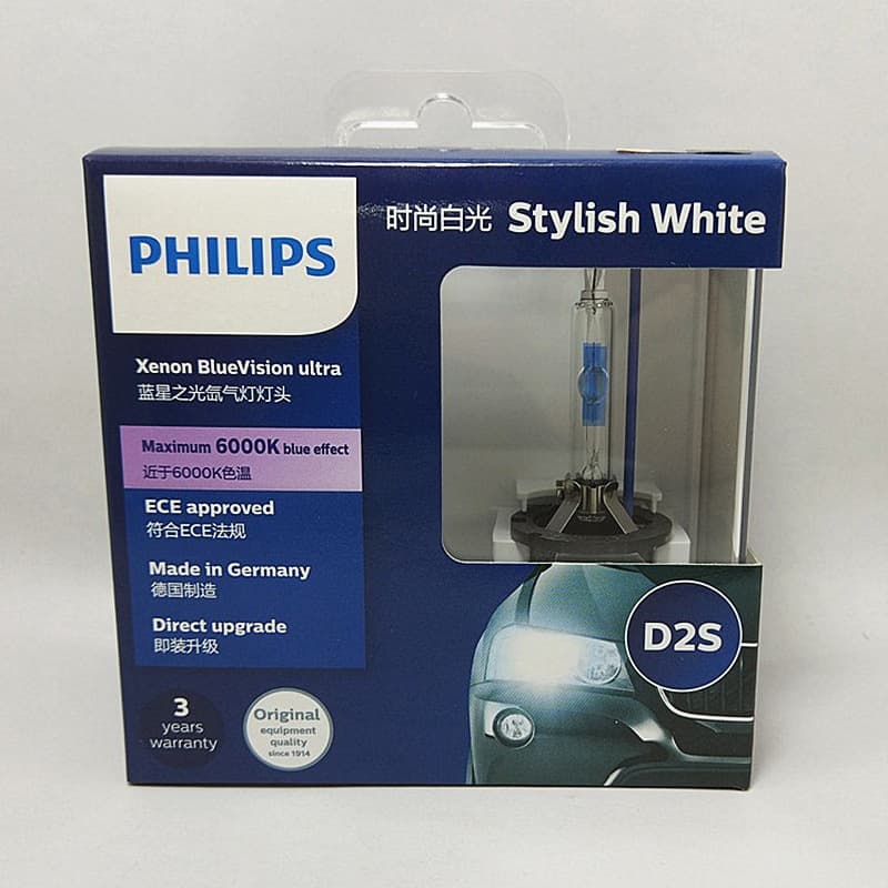Philips D2S 85122 BVU 6000K 35W HID D2R White Xenon Bulb