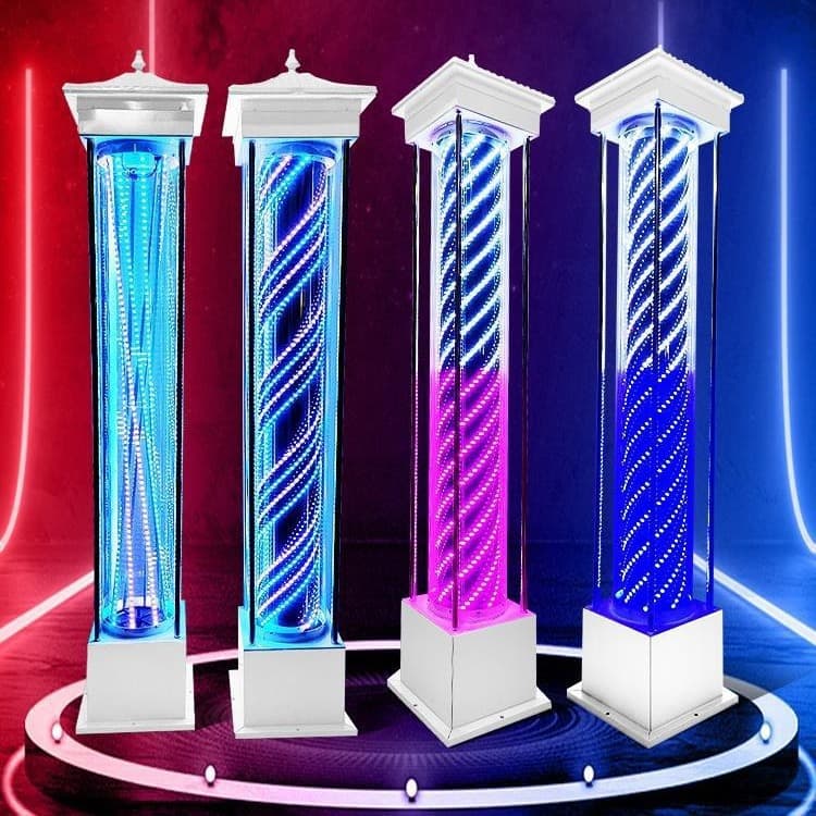 Barber Shop Beauty Salon Floor Standing LED Turning Light Outdoor Sign Light Hair Salon Tile Cover Large Light Box Free Shipping Others None
