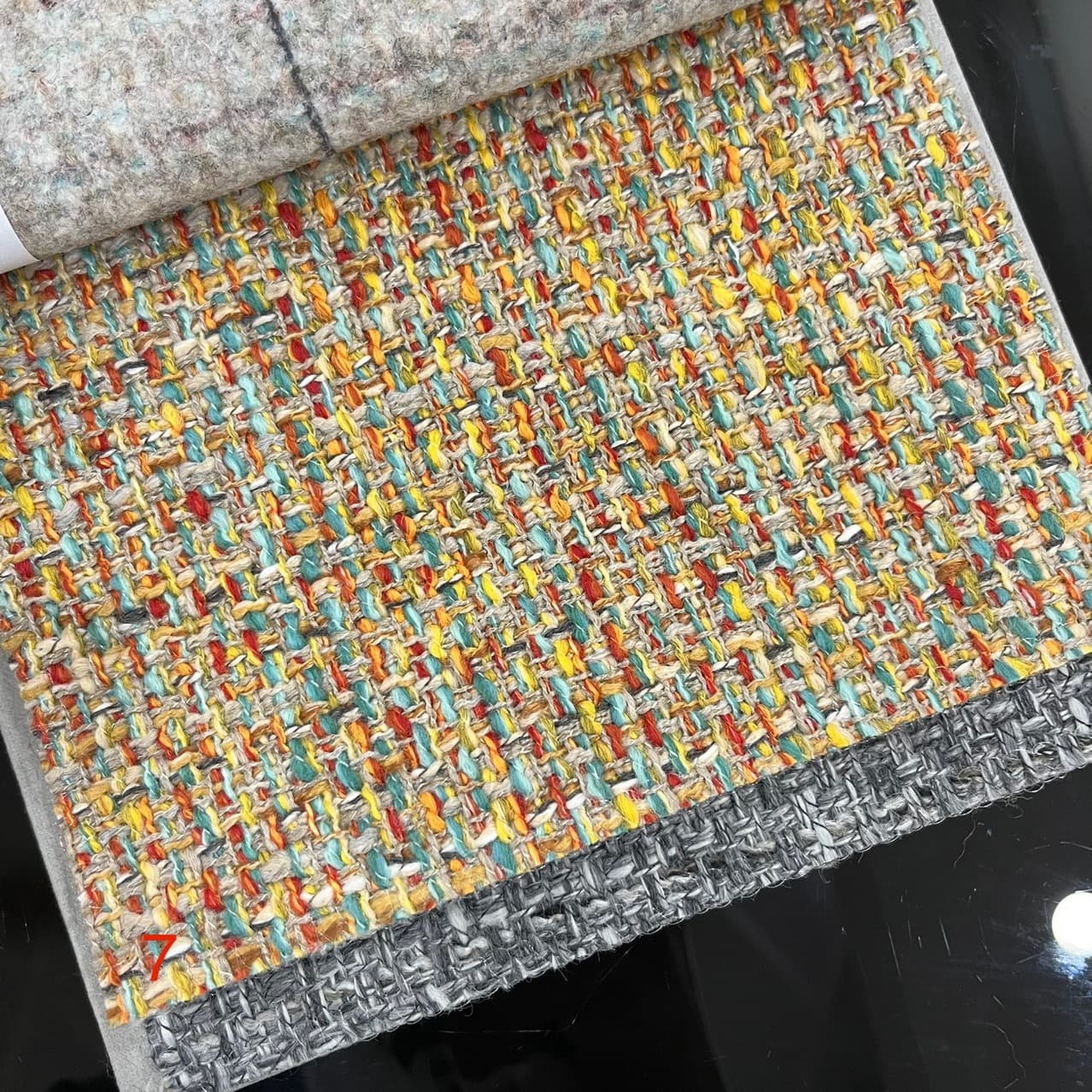 Woven sofa fabric, colorful woven chunky yarn woven pillow fabric, rugged woven sofa fabric, red woven fabric