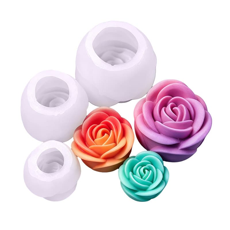 Rose Scented Candle Silicone Mold Flower Handmade Soap Aromatherapy DIY Resin Plaster Decorative Ornament