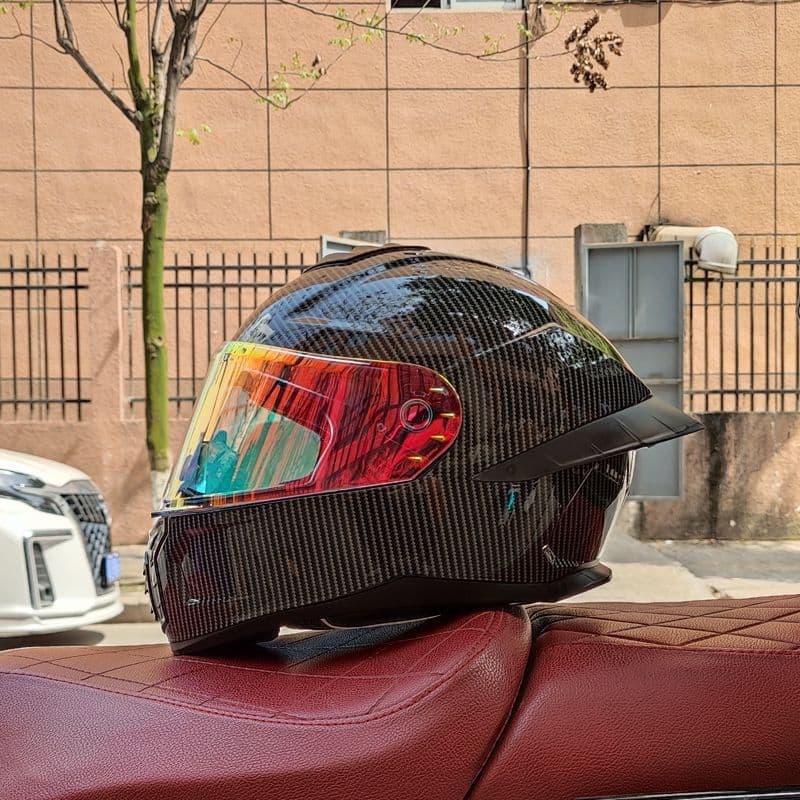 ORZ motorcycle helmets for men and women, motorcycle full helmets, four-season running helmets for couples, large tail wings, Bluetooth new model 3C