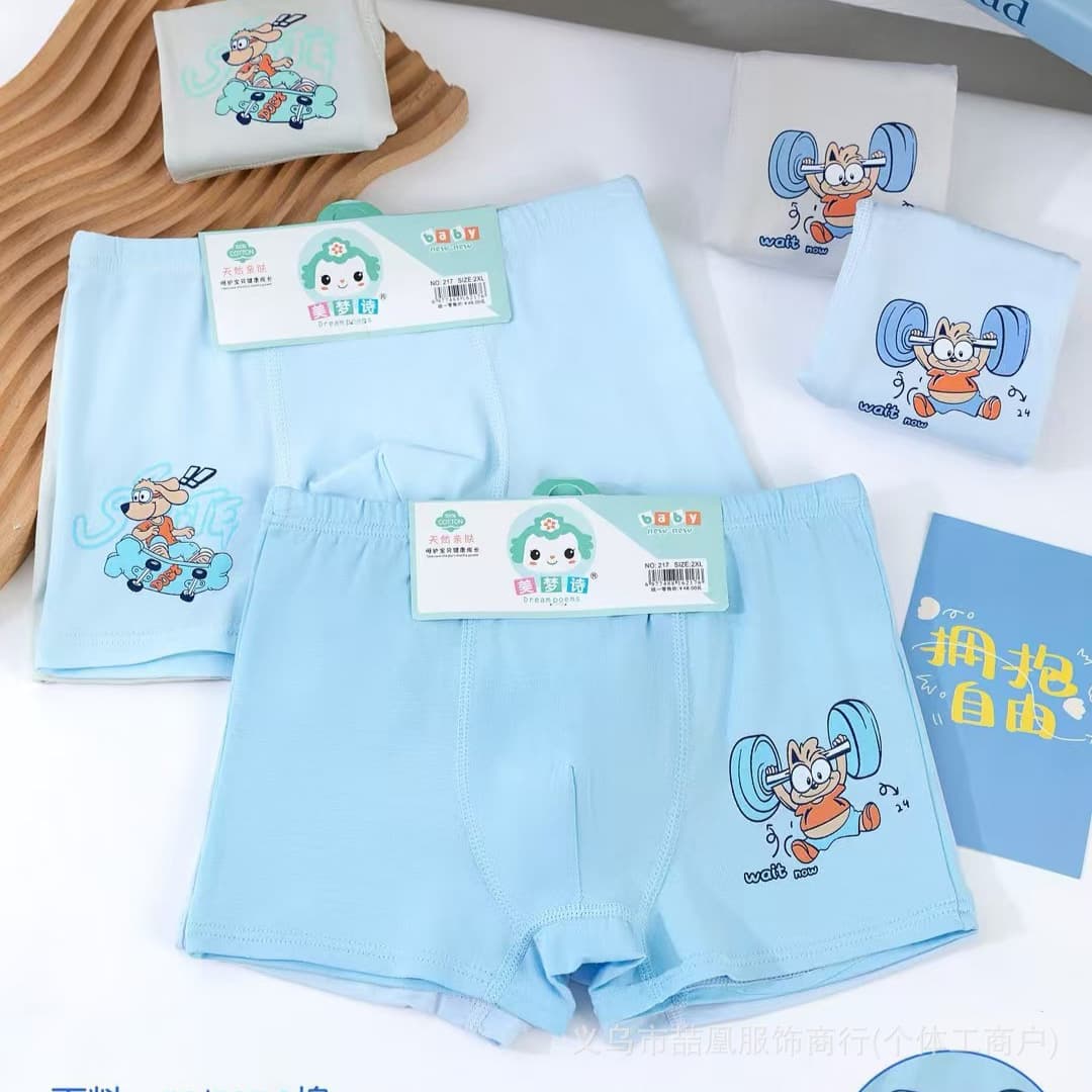 Children's underwear men's RC cotton medium and large children's square corner elementary school students' four-corner baby cartoon underwear 3-12 years old summer wholesale