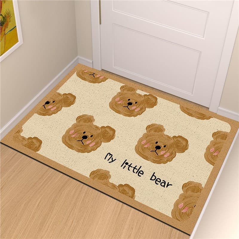 Simple and Cute Doormat with Coir, Outdoor Stain-Resistant PVC Foot Mat, Large Entrance Rug, Foyer Outdoor Mat