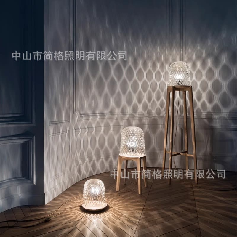 Scandinavian Crystal Glass Table Lamp Modern Minimalist Pinecone Four-Legged Atmosphere Living Room Net Red Bedroom Floor Lamp