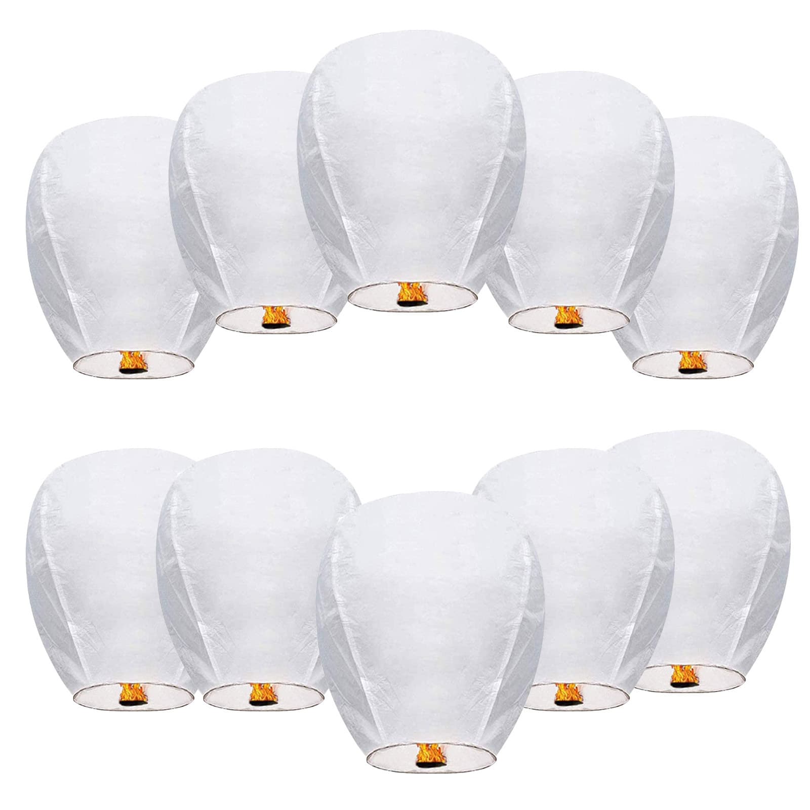 Chinese Paper Lanterns (Kongming Lanterns, Wishing Lanterns, White Oval Flame-Retardant Paper)