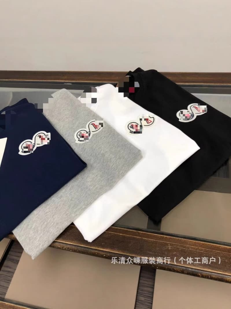 Authentic trendy brand Monge spring/summer new badge letter crew neck embroidered patch unisex loose short-sleeve top