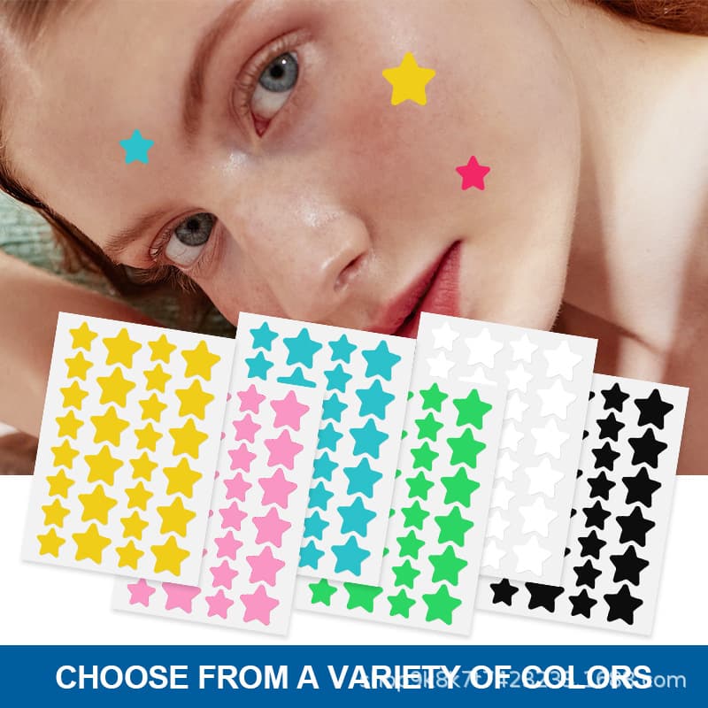Cross-border Star Colored Acne Patches Invisible Lightweight Hydrocolloid Acne Mark Patches Skin-friendly Concealing Acne Pit Irregular Shaped Acne Cover Patches