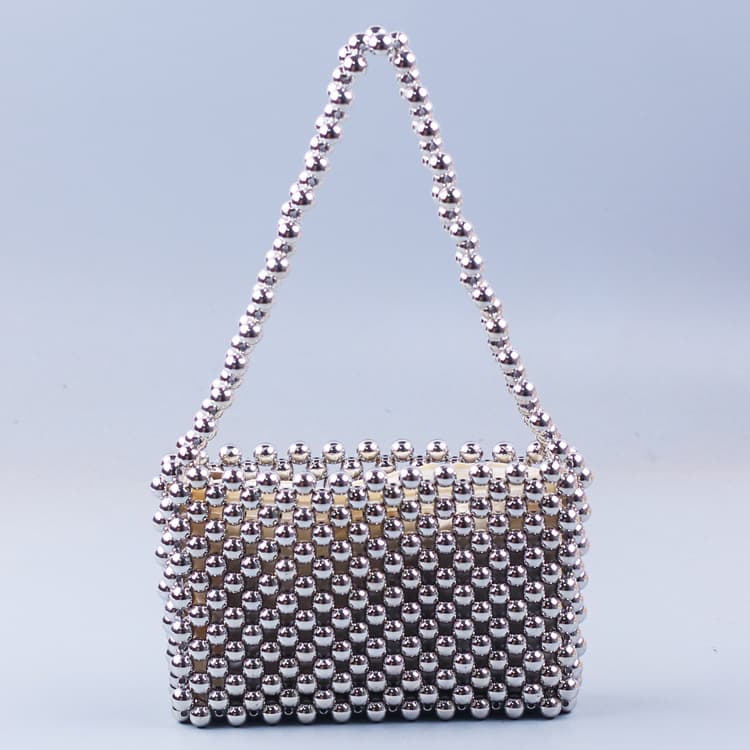 New Handmade Beaded DIY Pearl Bag Vintage Versatile Square Bag Women's Handbag Soft Material From China Mainland