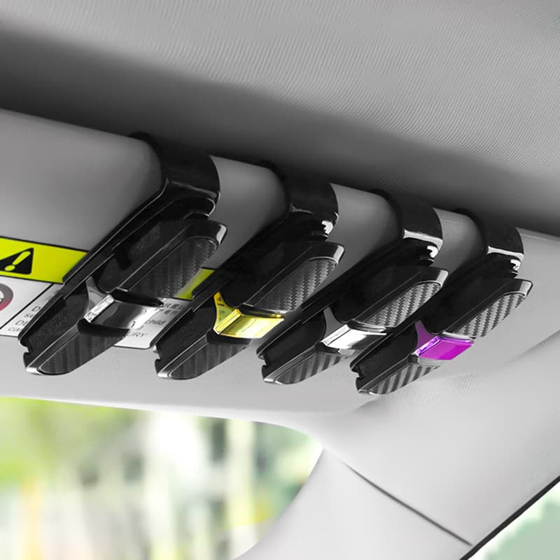 Carbon Fiber Car Sunglasses Clip Creative Multi-Functional Eyeglass Holder Ticket Clip Interior Accessory