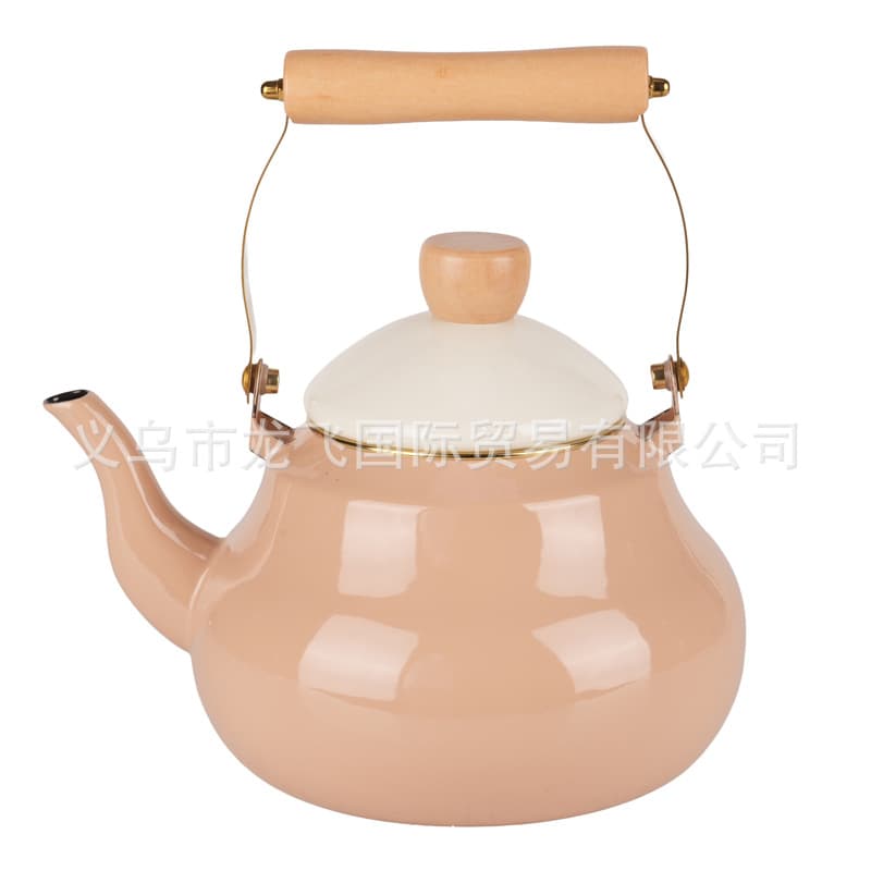 Step into the enamel ancient clock kettle lemon blossom kettle enamel teapot camping kettle stove gas induction cooker universal