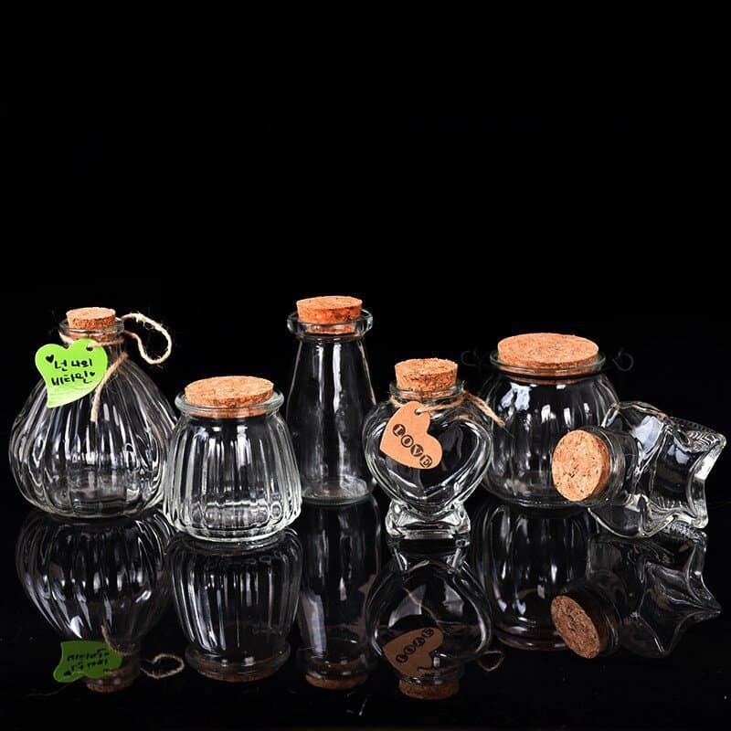 Desert Sand Bottle Sand Container Empty Bottle Star Cork Transparent Glass Bottle Wish Ocean Bottle with Lid