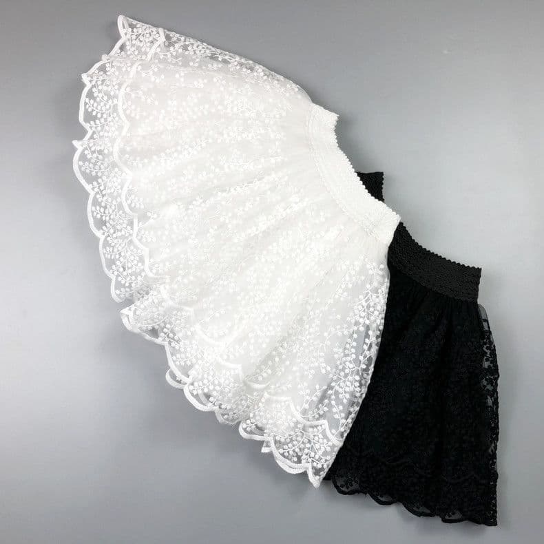 New Girls Skirt Short Skirt Kids Pleated Mesh Lace Trim Short Skirt Middle Little Girl Skirt