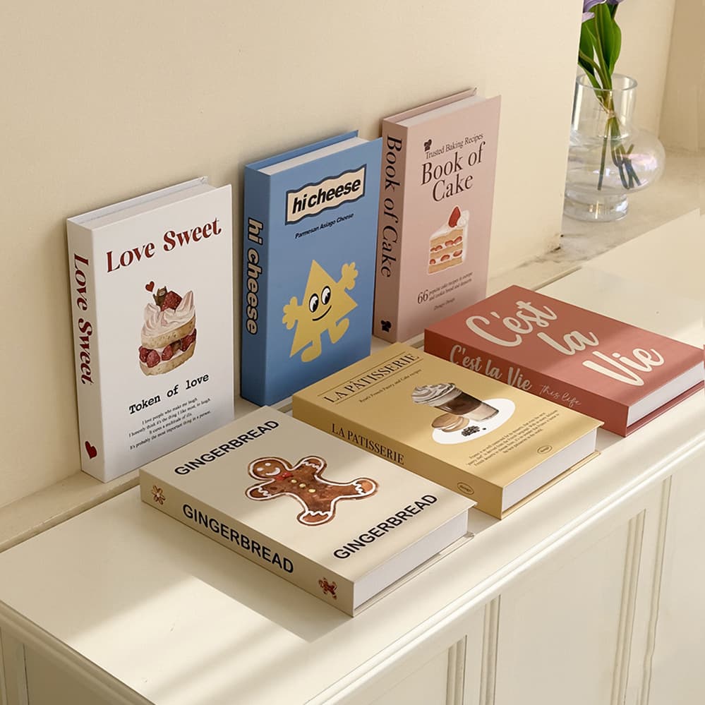 Creamy girl Instagram style fake book ornament, fresh and cute decorative book, dessert shop soft furnishing photography prop, simulation book
