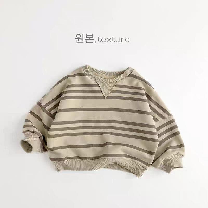 Baby Long Sleeve T-Shirt Boys' Hoodie Children's Autumn Spring Top Boys and Girls Casual Korean Style Trendy Striped Shirt